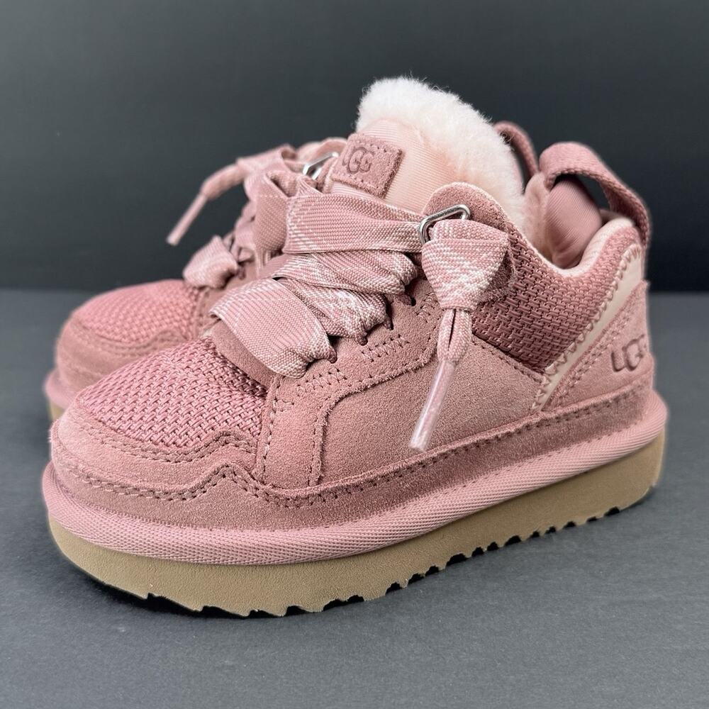 UGG Lo Lowmel Pink Suede Sneakers Toddler Little Kid Size 7 Cozy Casual NEW